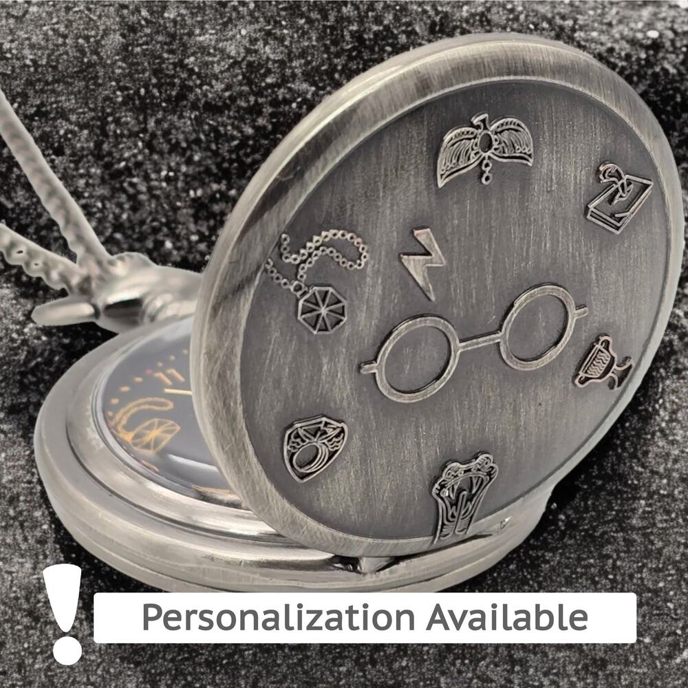Wizard Glasses Pocket Watch - Magical Gift for Fans Collectors Pendant Witch